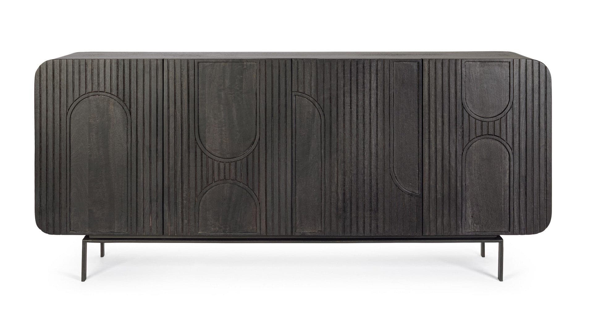 Credenza "Orissa" in legno di mango, color naturale, gambe in acciaio resistente in Credenze Decor Space - Altamura, commercioVirtuoso.it
