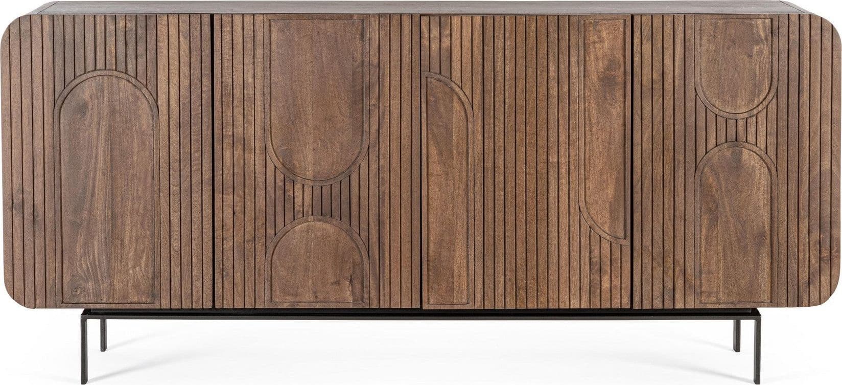 Credenza "Orissa" in legno di mango, color naturale, gambe in acciaio resistente in Credenze Decor Space - Altamura, commercioVirtuoso.it