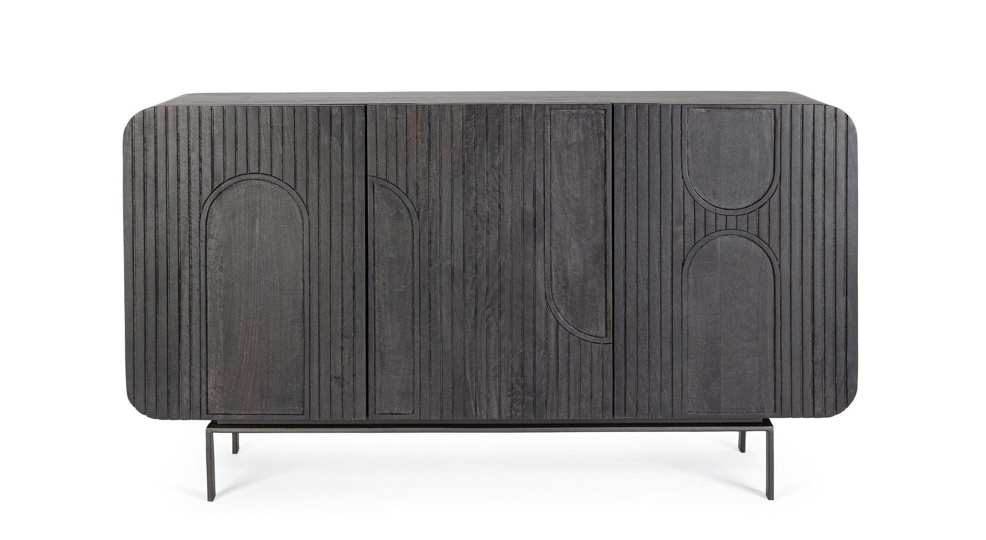 Credenza "Orissa" in legno di mango, color naturale, gambe in acciaio resistente - 23