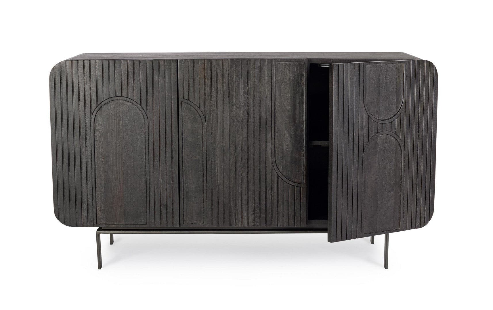 Credenza "Orissa" in legno di mango, color naturale, gambe in acciaio resistente - 27