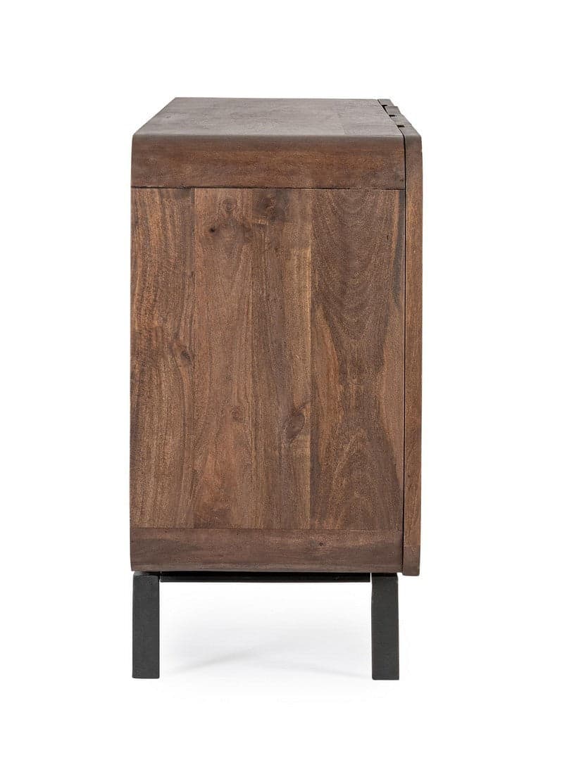 Credenza "Orissa" in legno di mango, color naturale, gambe in acciaio resistente in Credenze Decor Space - Altamura, commercioVirtuoso.it