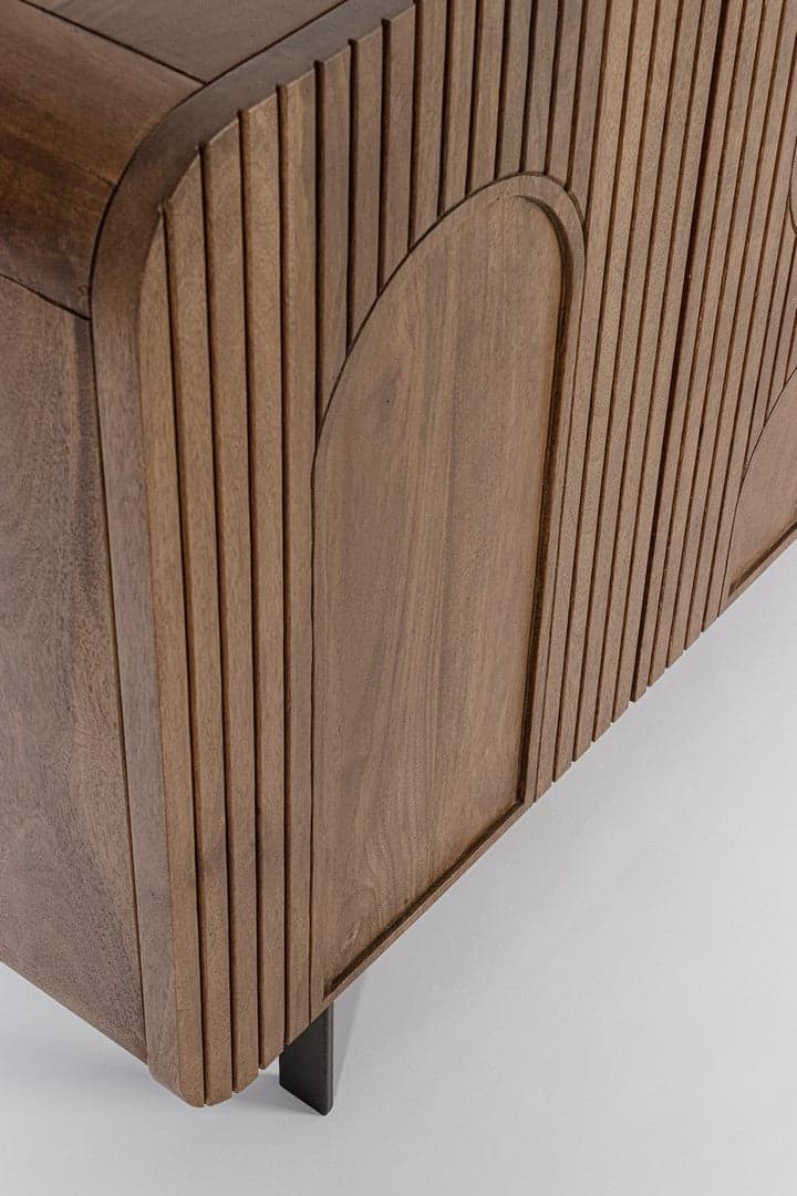 Credenza "Orissa" in legno di mango, color naturale, gambe in acciaio resistente in Credenze Decor Space - Altamura, commercioVirtuoso.it