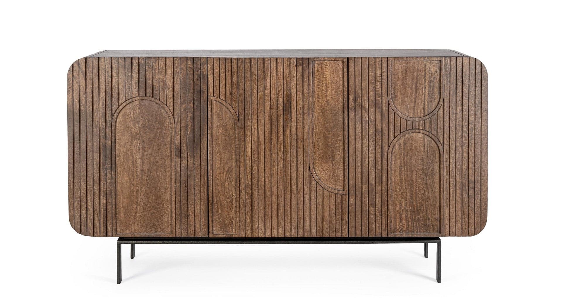 Credenza "Orissa" in legno di mango, color naturale, gambe in acciaio resistente in Credenze Decor Space - Altamura, commercioVirtuoso.it