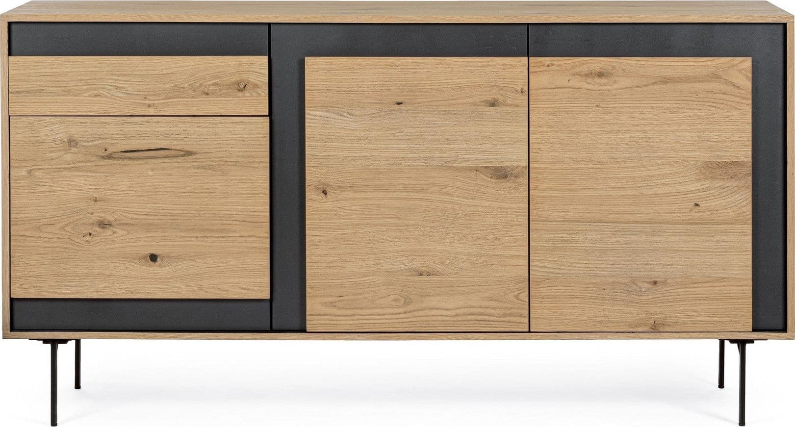 Credenza "Stanwood" con 3 ante e 3 cassetti, in mdf, finitura in rovere in Credenze Decor Space - Altamura, commercioVirtuoso.it