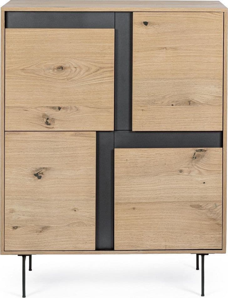 Credenza "Stanwood" con 3 ante e 3 cassetti, in mdf, finitura in rovere in Credenze Decor Space - Altamura, commercioVirtuoso.it