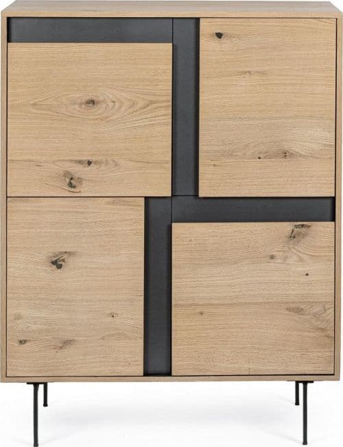 Credenza "Stanwood" con 3 ante e 3 cassetti, in mdf, finitura in rovere in Credenze Decor Space - Altamura, commercioVirtuoso.it