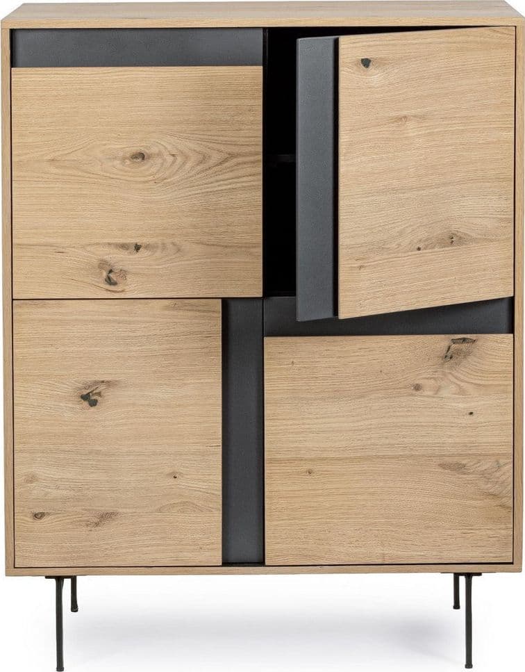 Credenza "Stanwood" con 3 ante e 3 cassetti, in mdf, finitura in rovere - 26