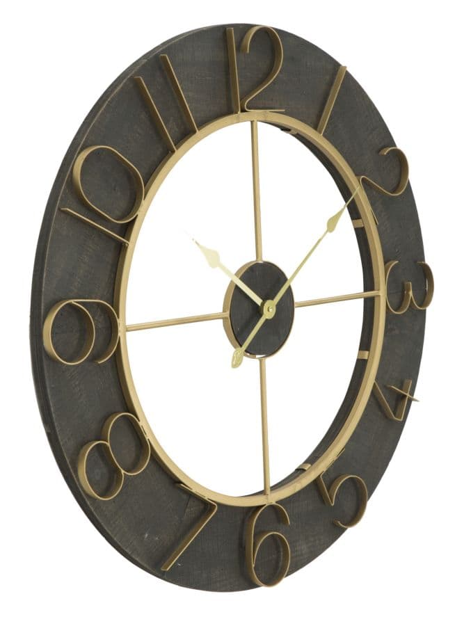 Orologio da parete in legno MDF e ferro per salotto e cucina in Orologi da parete Decor Space - Altamura, commercioVirtuoso.it