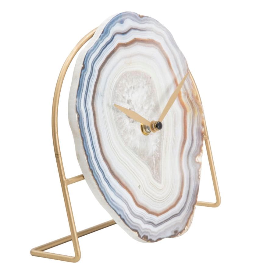 Orologio da parete geode in legno e struttura in ferro per salotto e cucina in Orologi da parete Decor Space - Altamura, commercioVirtuoso.it