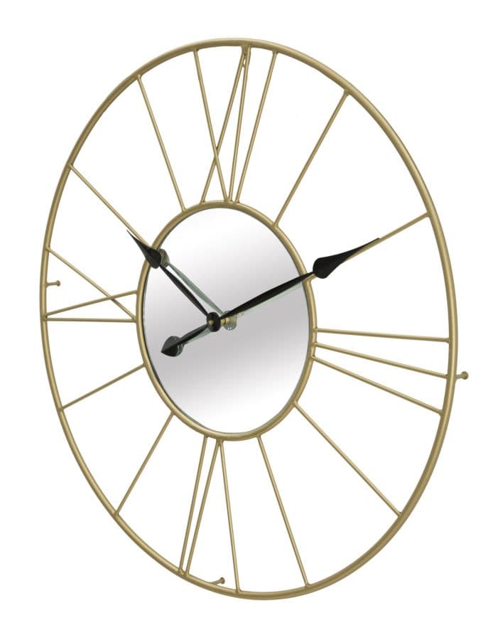 Orologio da parete in metallo con specchio per salotto e cucina in Orologi da parete Decor Space - Altamura, commercioVirtuoso.it