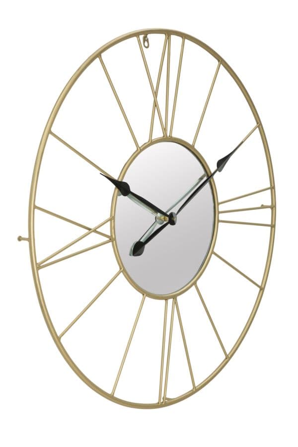 Orologio da parete in metallo con specchio per salotto e cucina in Orologi da parete Decor Space - Altamura, commercioVirtuoso.it