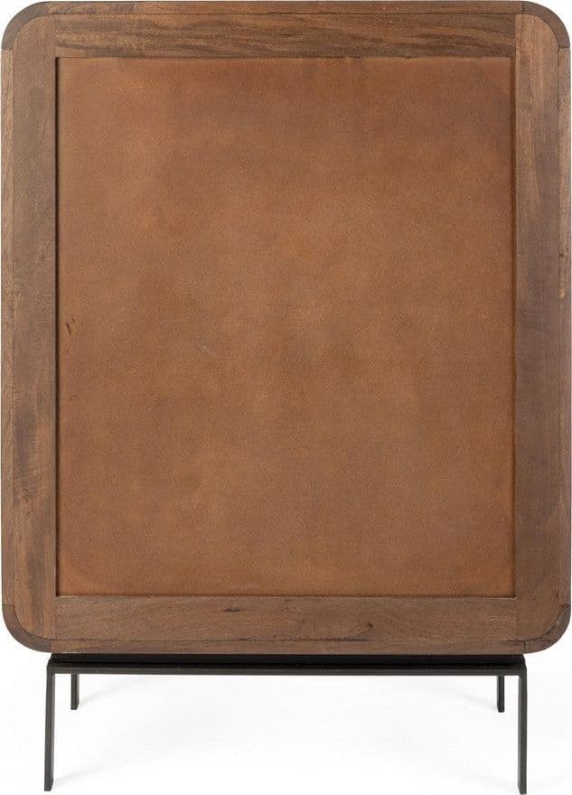 Mobile alto "Orissa" con 4 ante, in legno di mango, color naturale, 90 x 42 x 120h cm in Credenze Decor Space - Altamura, commercioVirtuoso.it