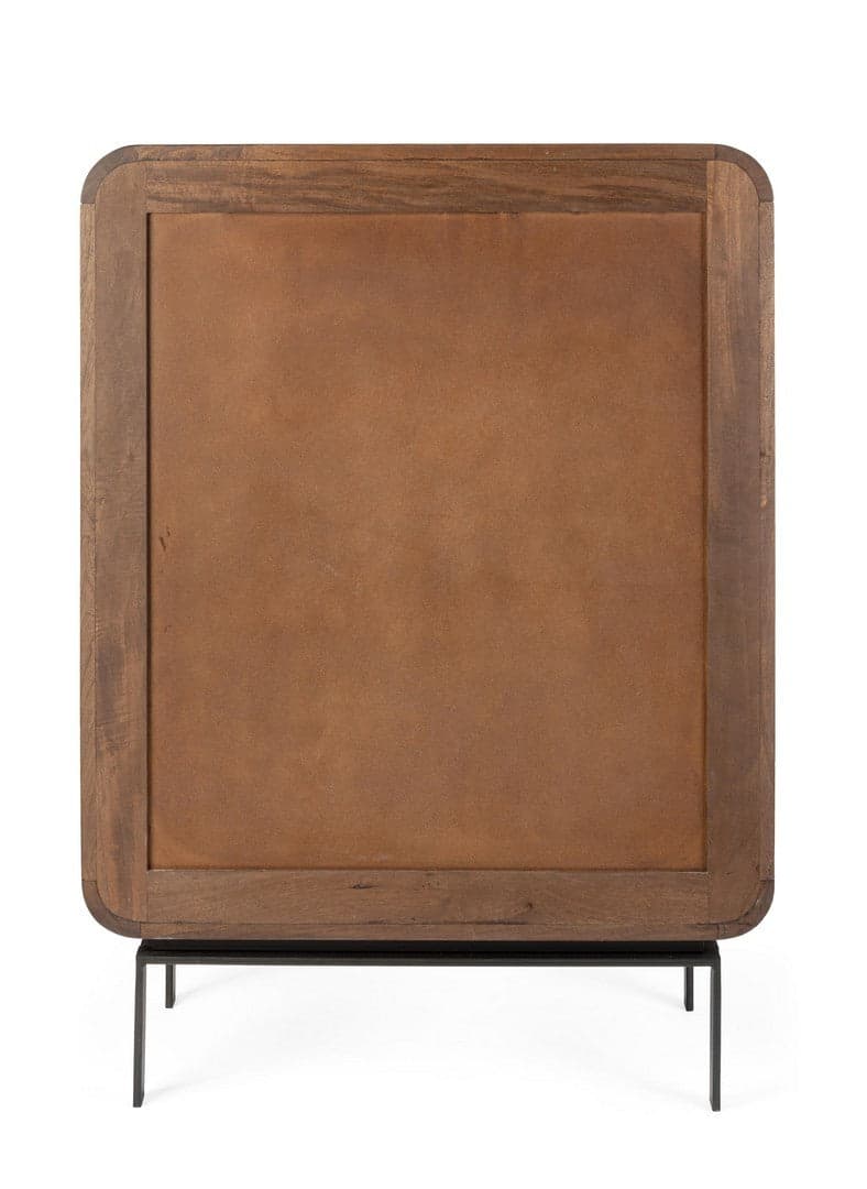 Mobile alto "Orissa" con 4 ante, in legno di mango, color naturale, 90 x 42 x 120h cm in Credenze Decor Space - Altamura, commercioVirtuoso.it