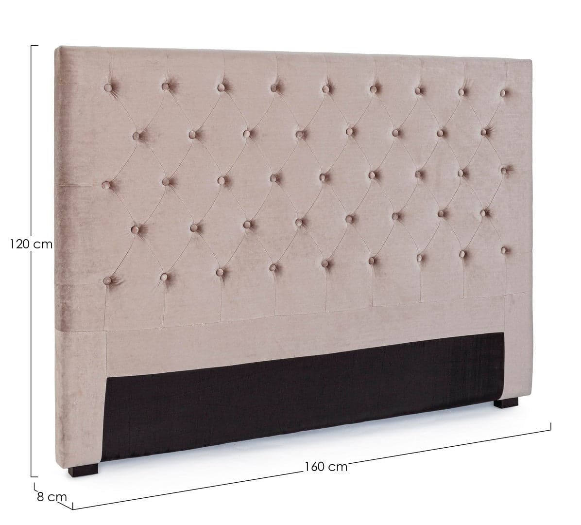 Testiera per letto "Caspar" con struttura in compensato da 160 x 8 x 120 cm in Materassi Decor Space - Altamura, commercioVirtuoso.it