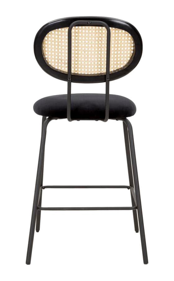 Sgabello da bar "Osaka" in tessuto gambe in metallo color nero per interni in Sgabelli Decor Space - Altamura, commercioVirtuoso.it