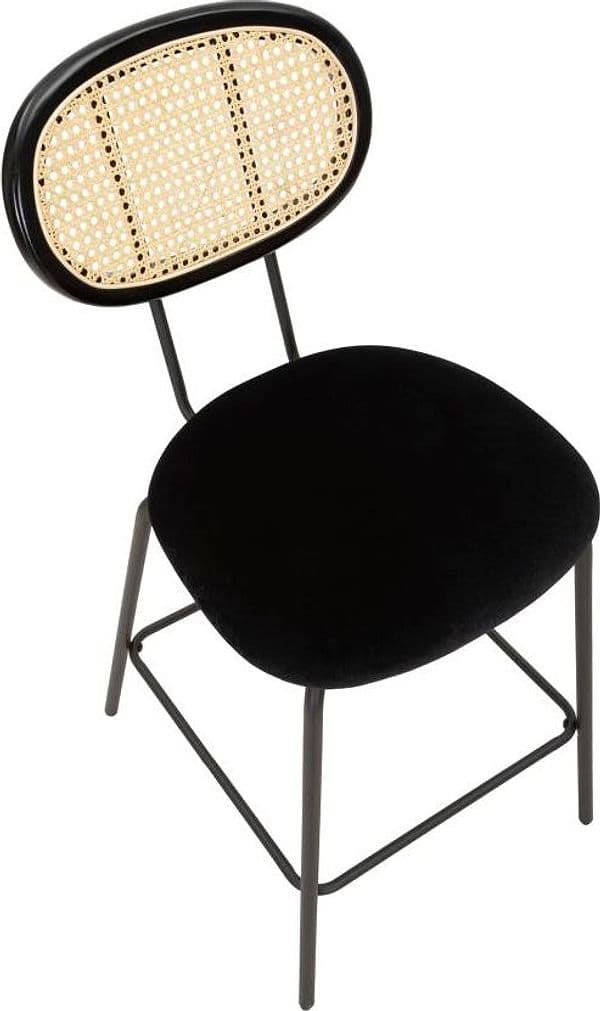Sgabello da bar "Osaka" in tessuto gambe in metallo color nero per interni in Sgabelli Decor Space - Altamura, commercioVirtuoso.it