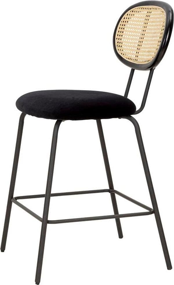 Sgabello da bar "Osaka" in tessuto gambe in metallo color nero per interni in Sgabelli Decor Space - Altamura, commercioVirtuoso.it