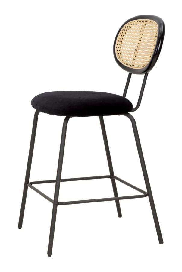 Sgabello da bar "Osaka" in tessuto gambe in metallo color nero per interni in Sgabelli Decor Space - Altamura, commercioVirtuoso.it