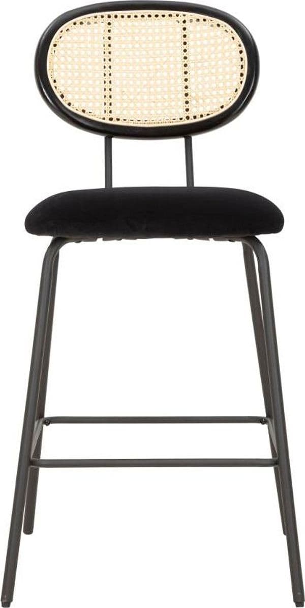Sgabello da bar "Osaka" in tessuto gambe in metallo color nero per interni in Sgabelli Decor Space - Altamura, commercioVirtuoso.it