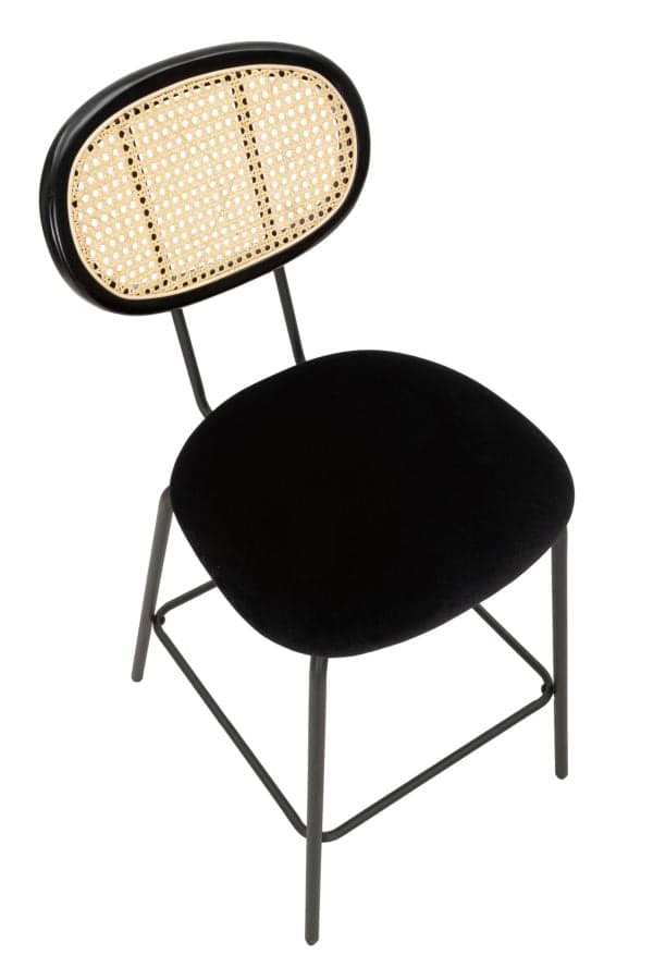 Sgabello da bar "Osaka" in tessuto gambe in metallo color nero per interni in Sgabelli Decor Space - Altamura, commercioVirtuoso.it