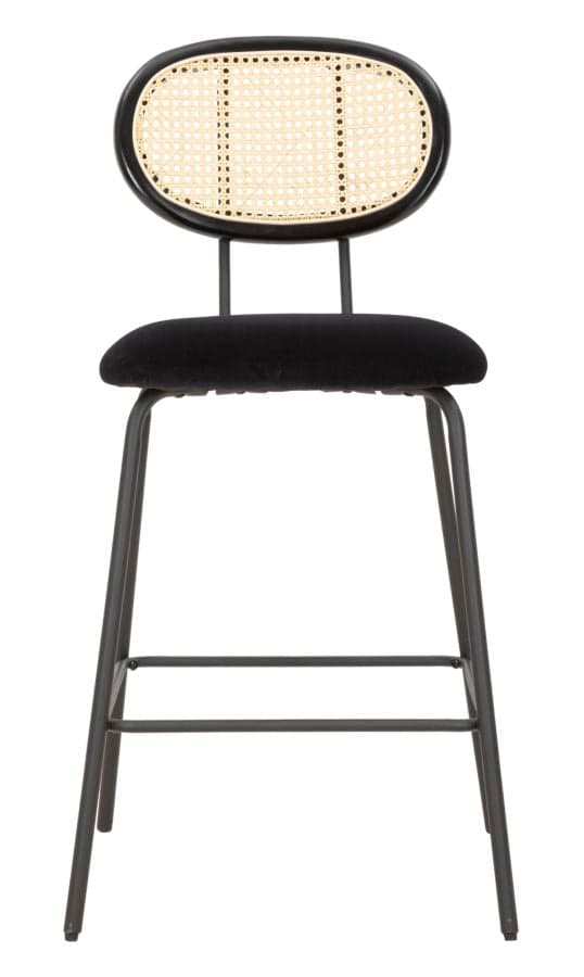 Sgabello da bar "Osaka" in tessuto gambe in metallo color nero per interni in Sgabelli Decor Space - Altamura, commercioVirtuoso.it