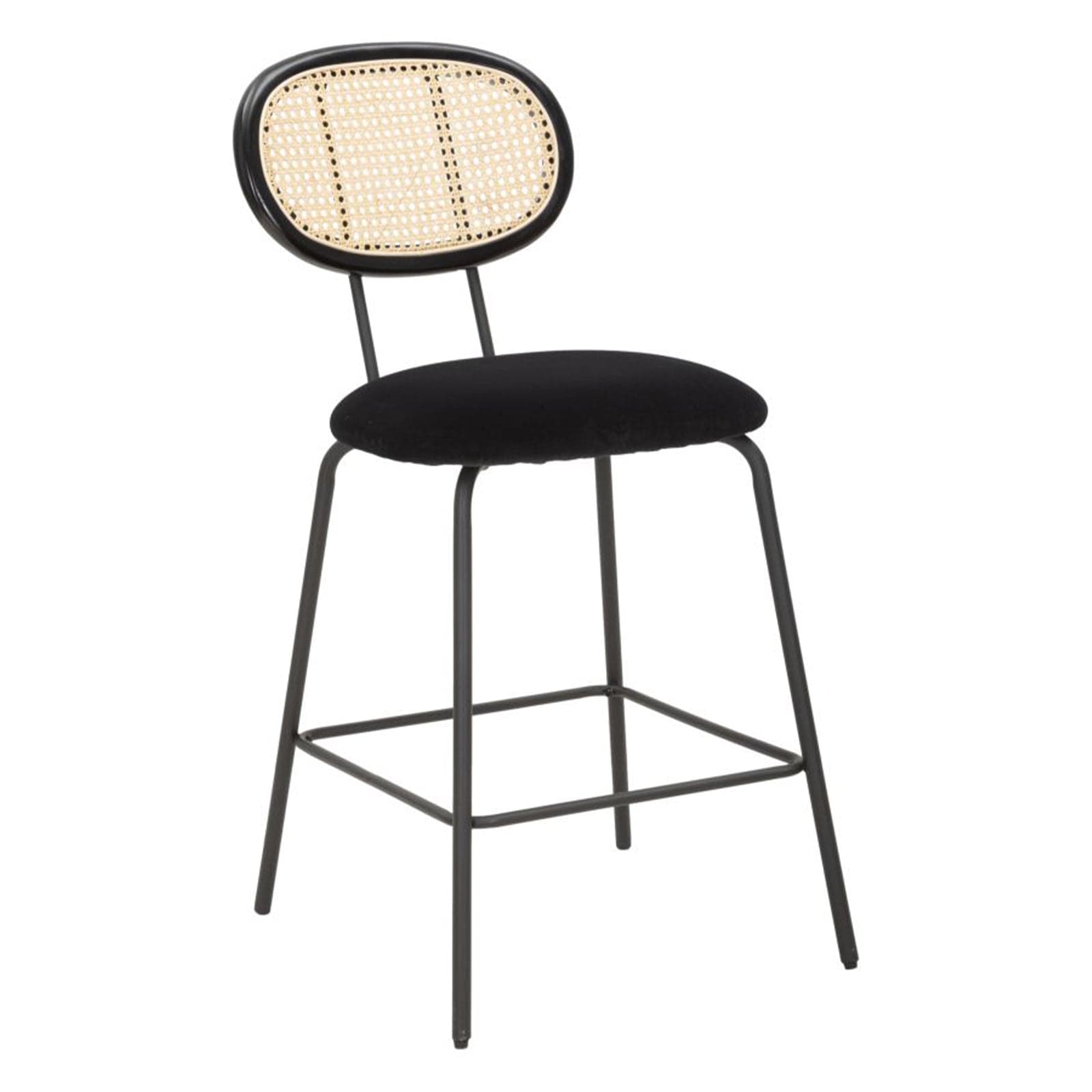 Sgabello da bar "Osaka" in tessuto gambe in metallo color nero per interni in Sgabelli Decor Space - Altamura, commercioVirtuoso.it