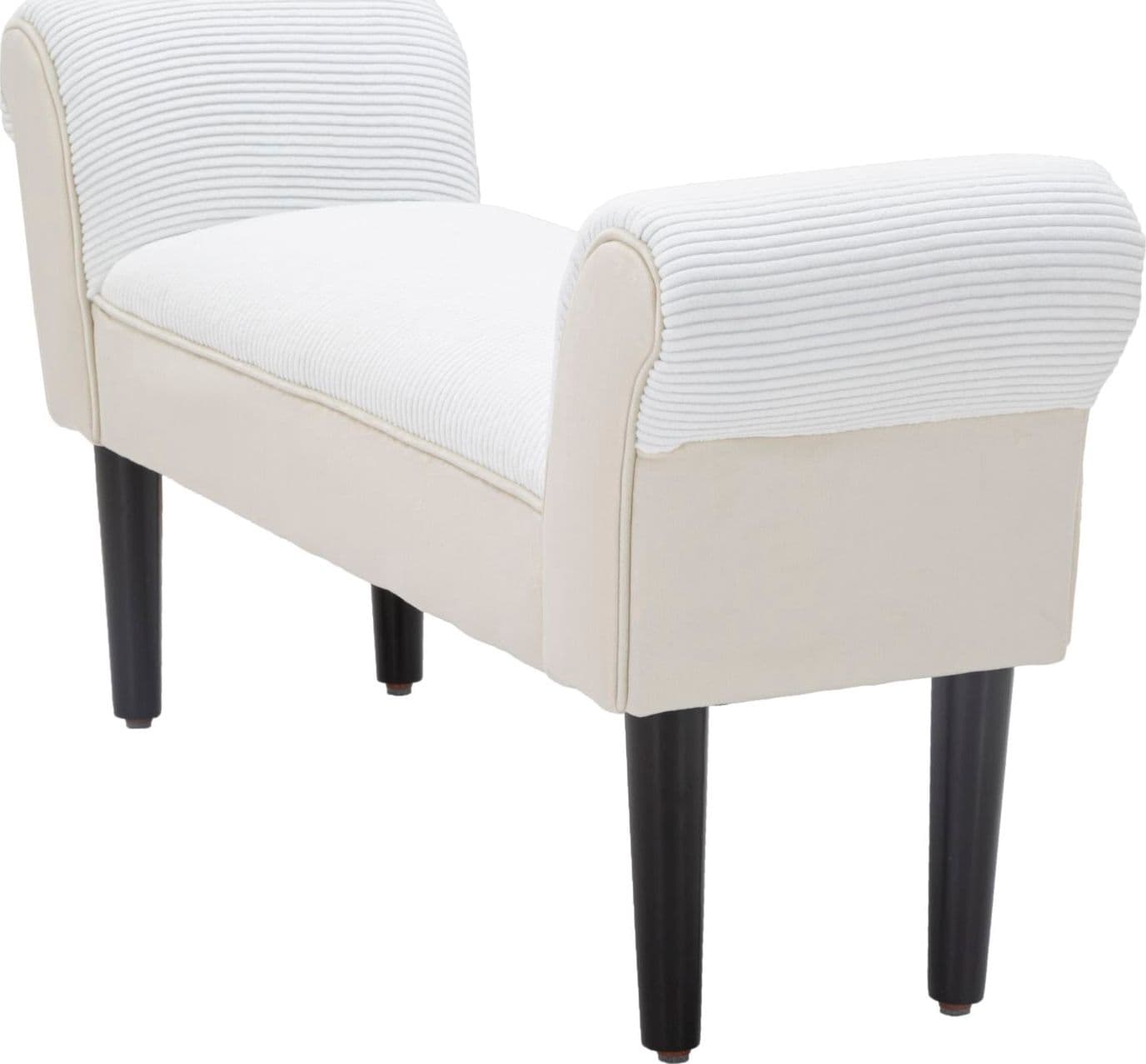 Panchetta in poliestere gambe color crema in legno colore nero per interni in Panche contenitore Decor Space - Altamura, commercioVirtuoso.it