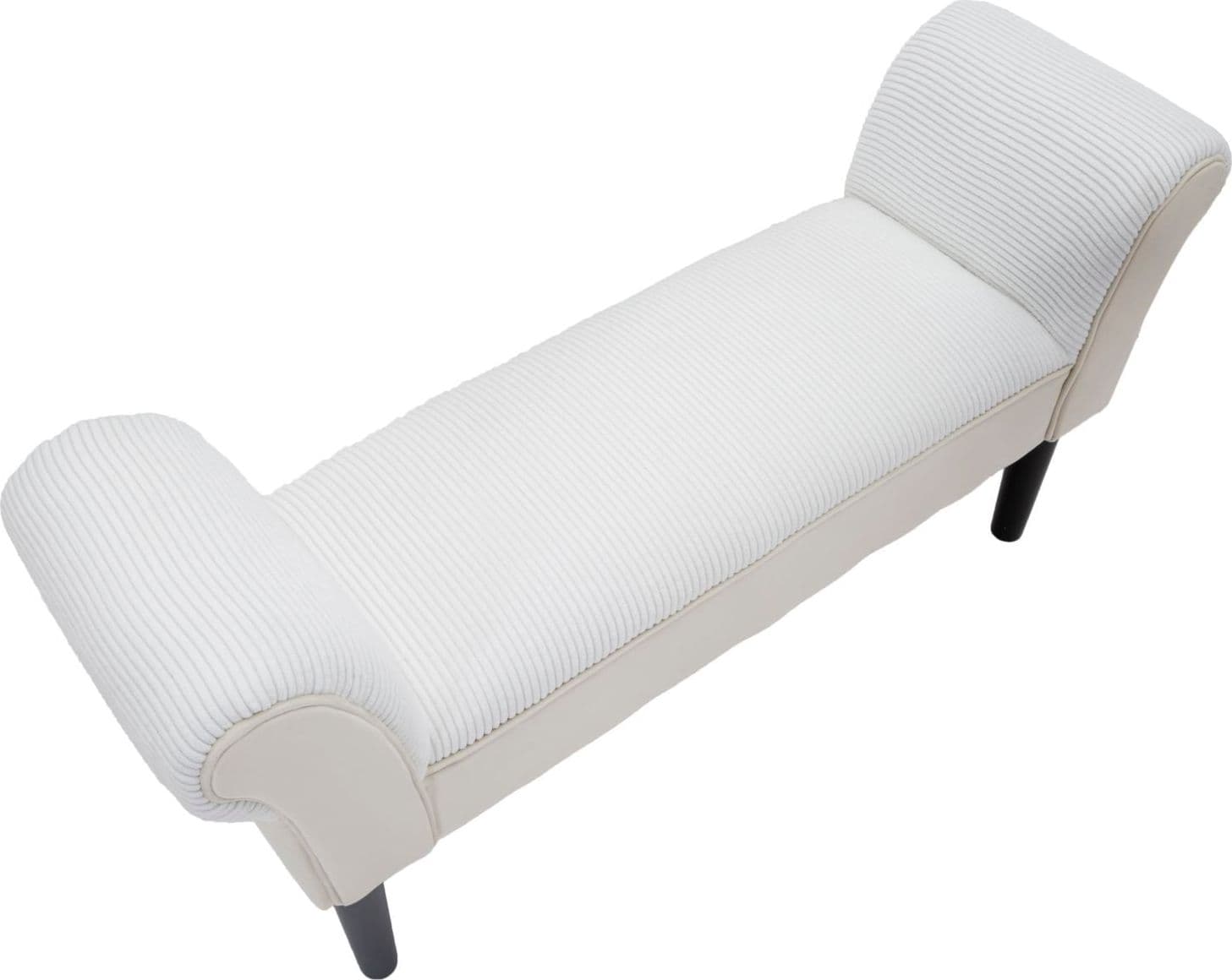 Panchetta in poliestere gambe color crema in legno colore nero per interni in Panche contenitore Decor Space - Altamura, commercioVirtuoso.it