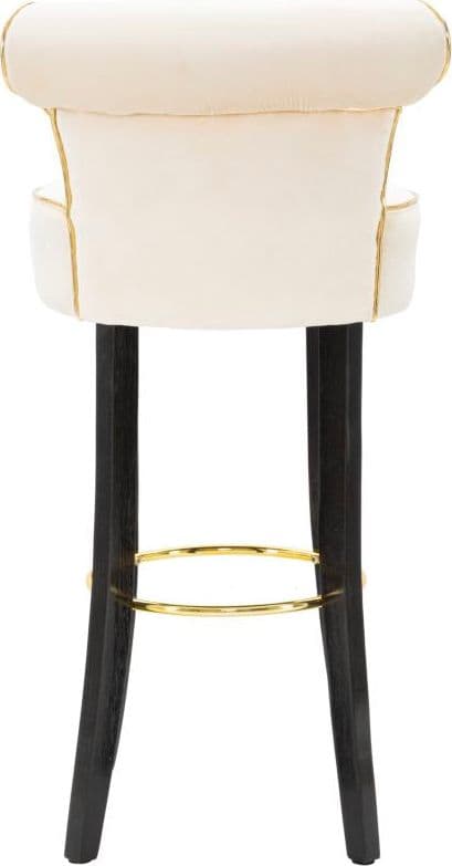 Sgabello da bar "Luxy" in velluto gambe in legno e poggiapiedi in metallo per interni in Sgabelli Decor Space - Altamura, commercioVirtuoso.it