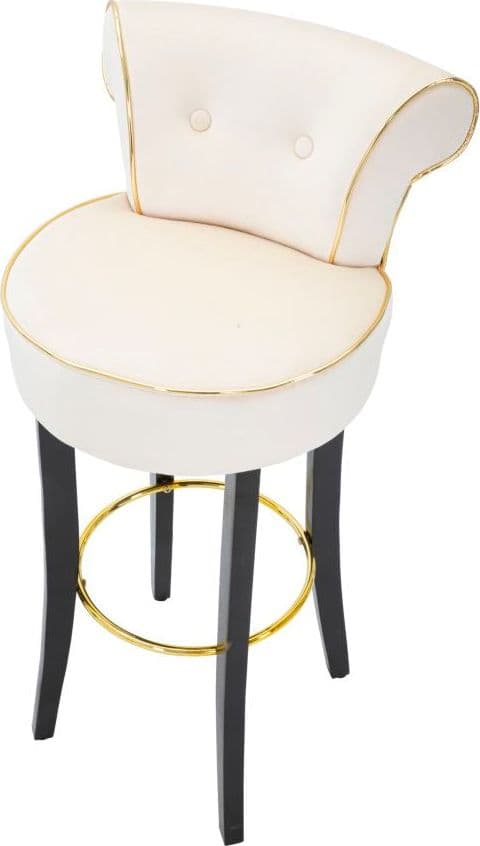 Sgabello da bar "Luxy" in velluto gambe in legno e poggiapiedi in metallo per interni in Sgabelli Decor Space - Altamura, commercioVirtuoso.it