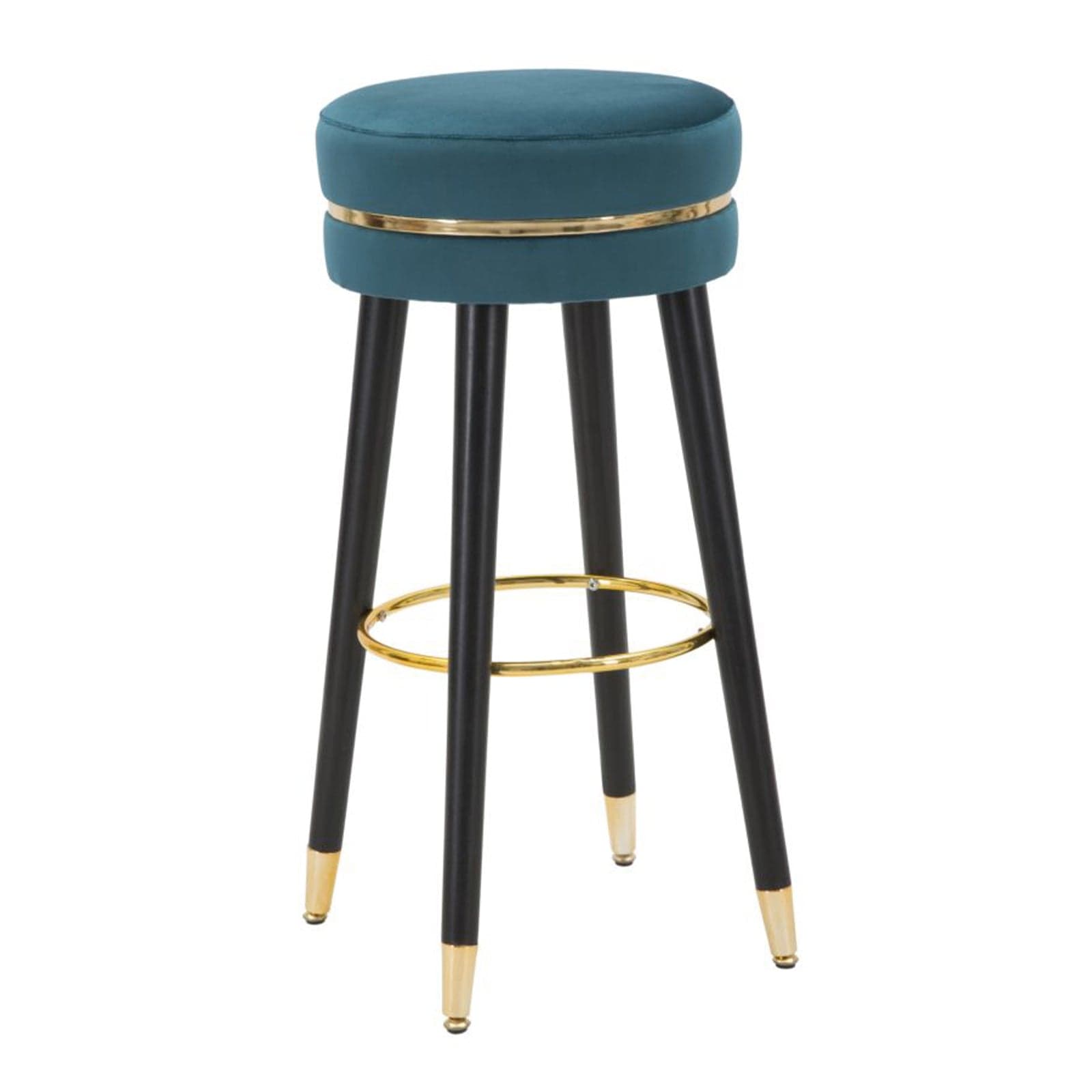 Sgabello da bar "Paris" in poliestere gambe in legno colore nero per interni - 23