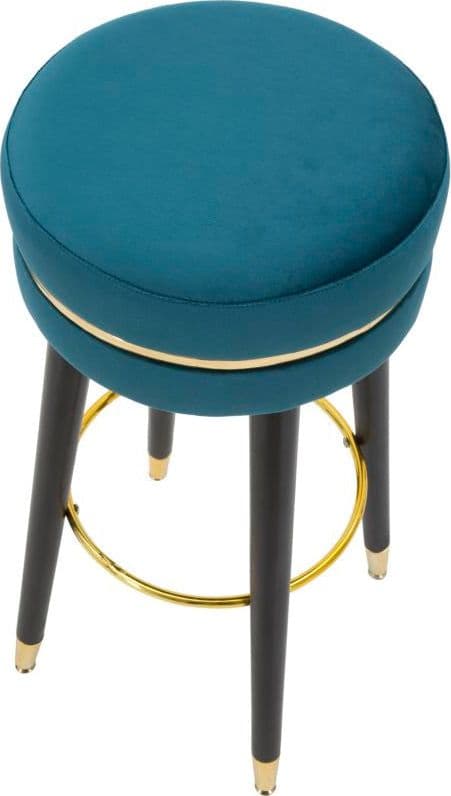 Sgabello da bar "Paris" in poliestere gambe in legno colore nero per interni - 25