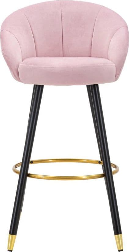 Sgabello da bar "Praga" in velluto gambe in metallo color nero e oro per interni in Sgabelli Decor Space - Altamura, commercioVirtuoso.it