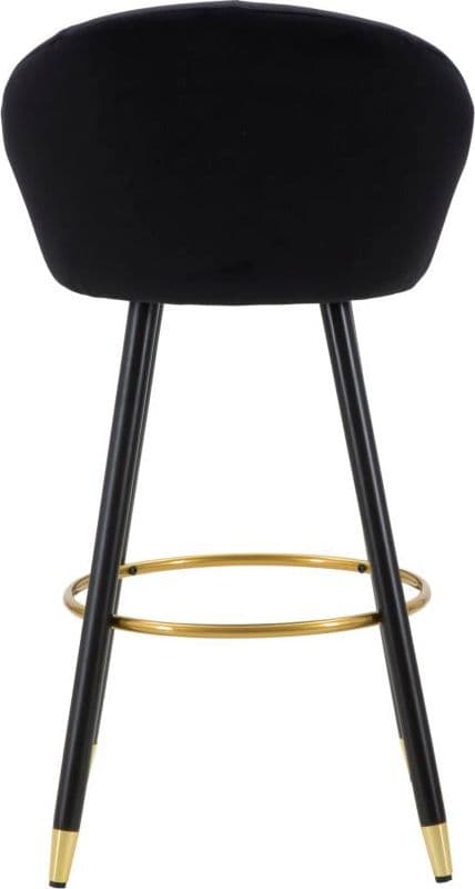 Sgabello da bar "Praga" in velluto gambe in metallo color nero e oro per interni in Sgabelli Decor Space - Altamura, commercioVirtuoso.it