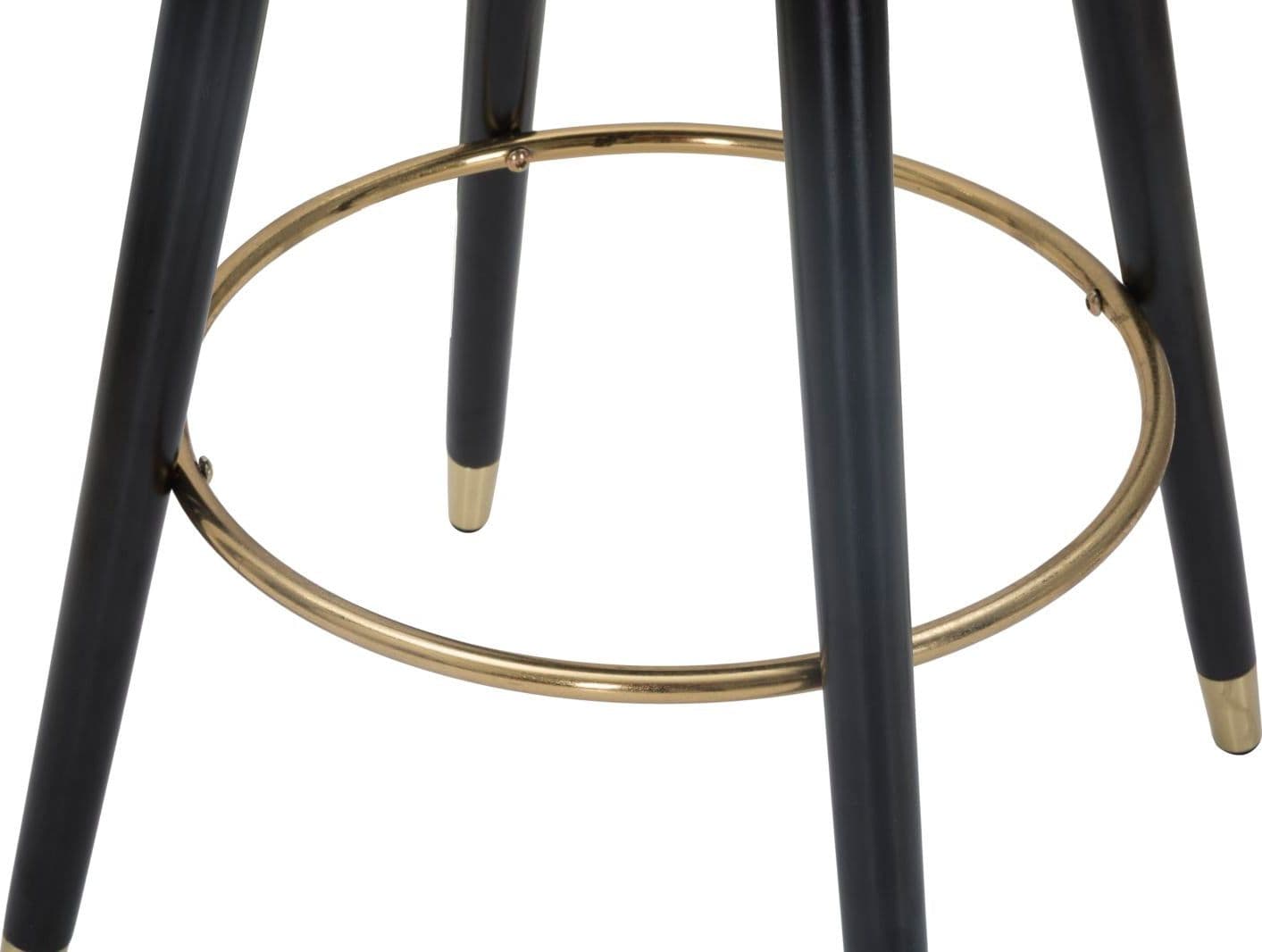 Sgabello da bar "Praga" in velluto gambe in metallo color nero e oro per interni in Sgabelli Decor Space - Altamura, commercioVirtuoso.it