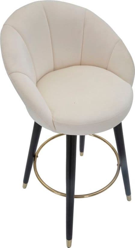 Sgabello da bar "Praga" in velluto gambe in metallo color nero e oro per interni in Sgabelli Decor Space - Altamura, commercioVirtuoso.it