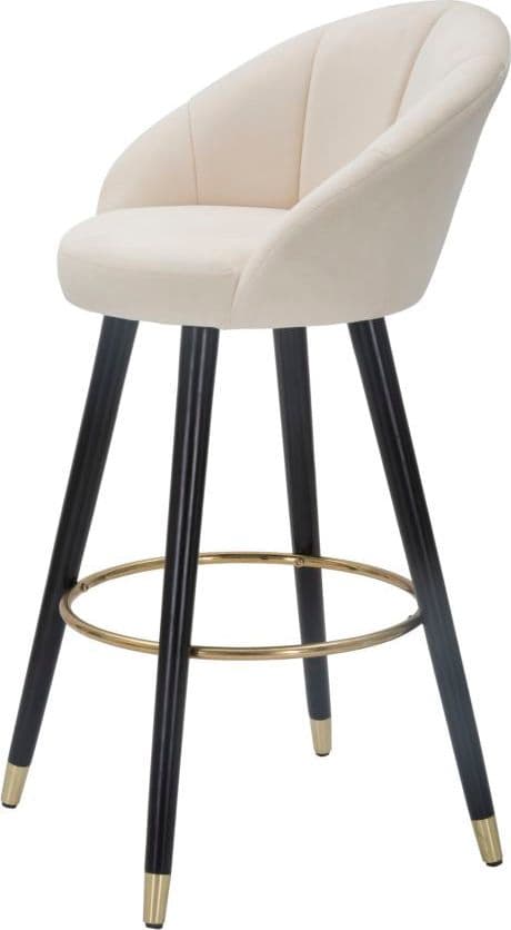 Sgabello da bar "Praga" in velluto gambe in metallo color nero e oro per interni in Sgabelli Decor Space - Altamura, commercioVirtuoso.it