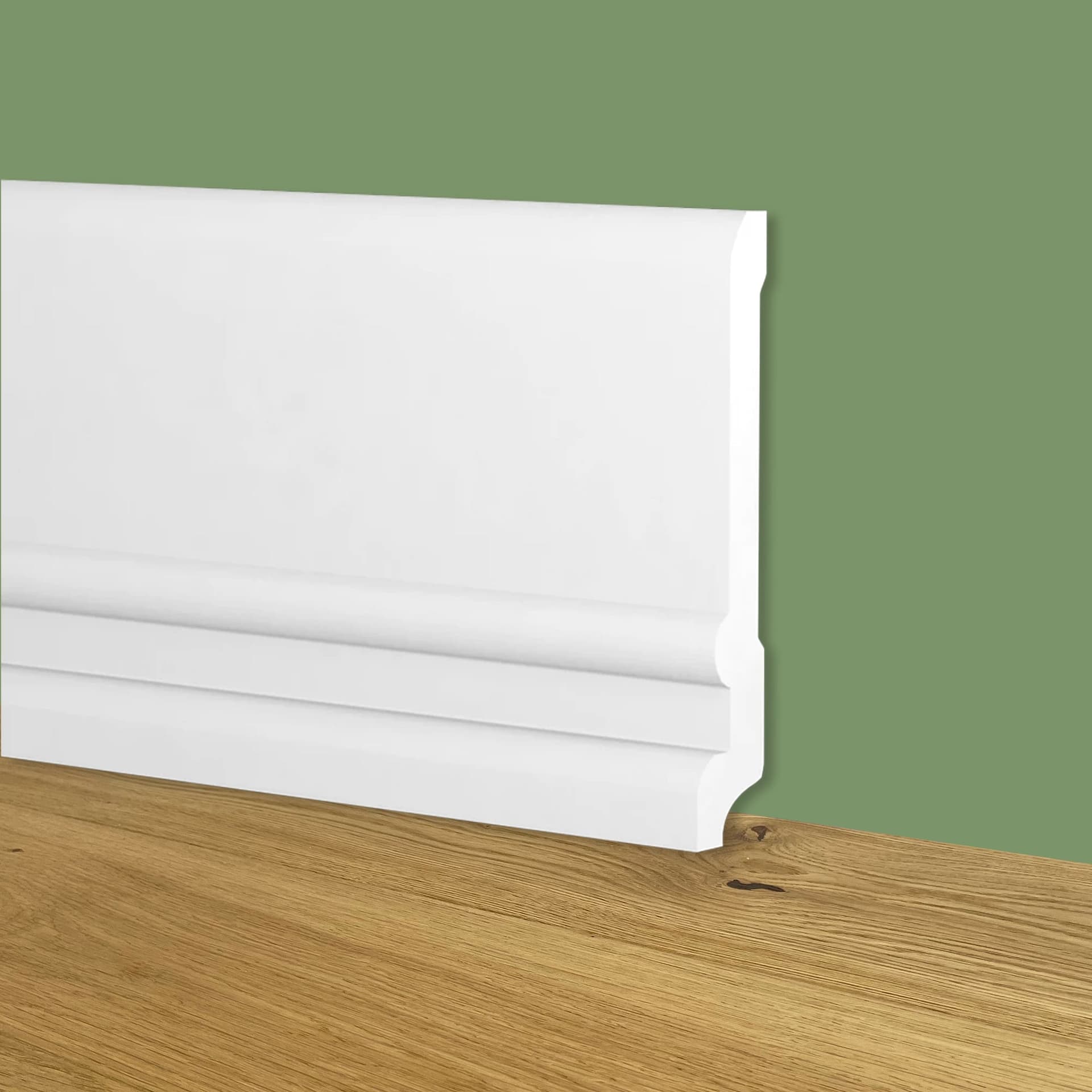 Battiscopa Zoccolino BIANCO mod. TOSCANO 128x20x2000mm in POLIMERI - Polistrutturato - Eternal Parquet