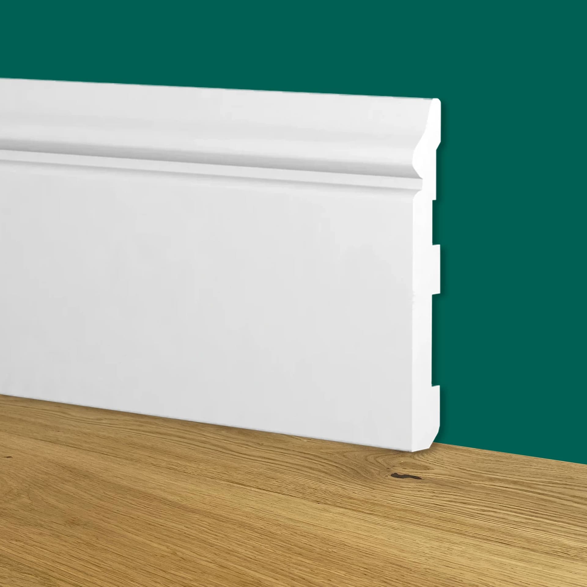 Battiscopa Zoccolino BIANCO mod. ETNICO 120x16x2000mm in POLIMERI - Polistrutturato - Eternal Parquet