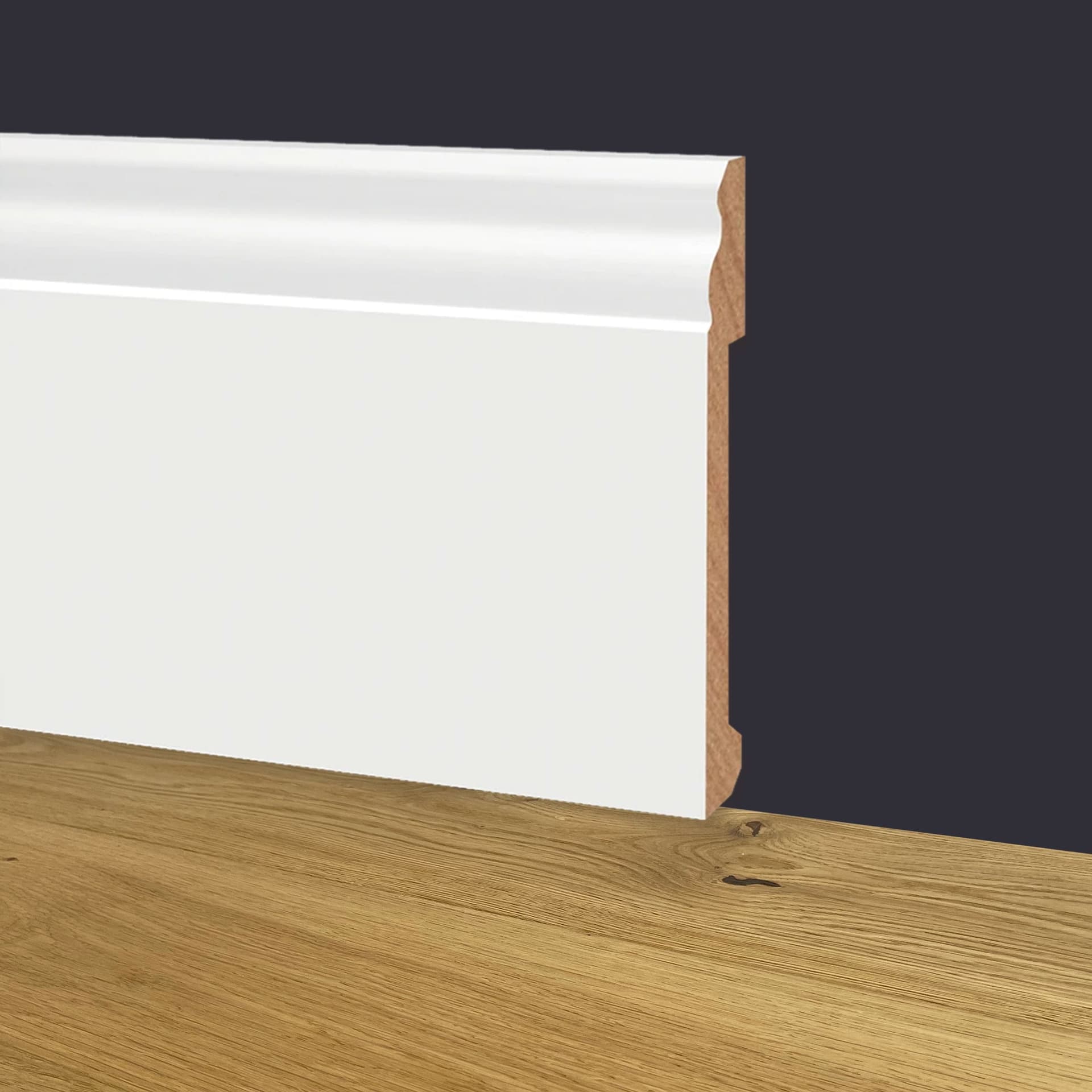 100ml di Battiscopa DUCALE in POLIMERI EqualWood HI-TEC 170x14x2000mm - BIANCO - Eternal Parquet
