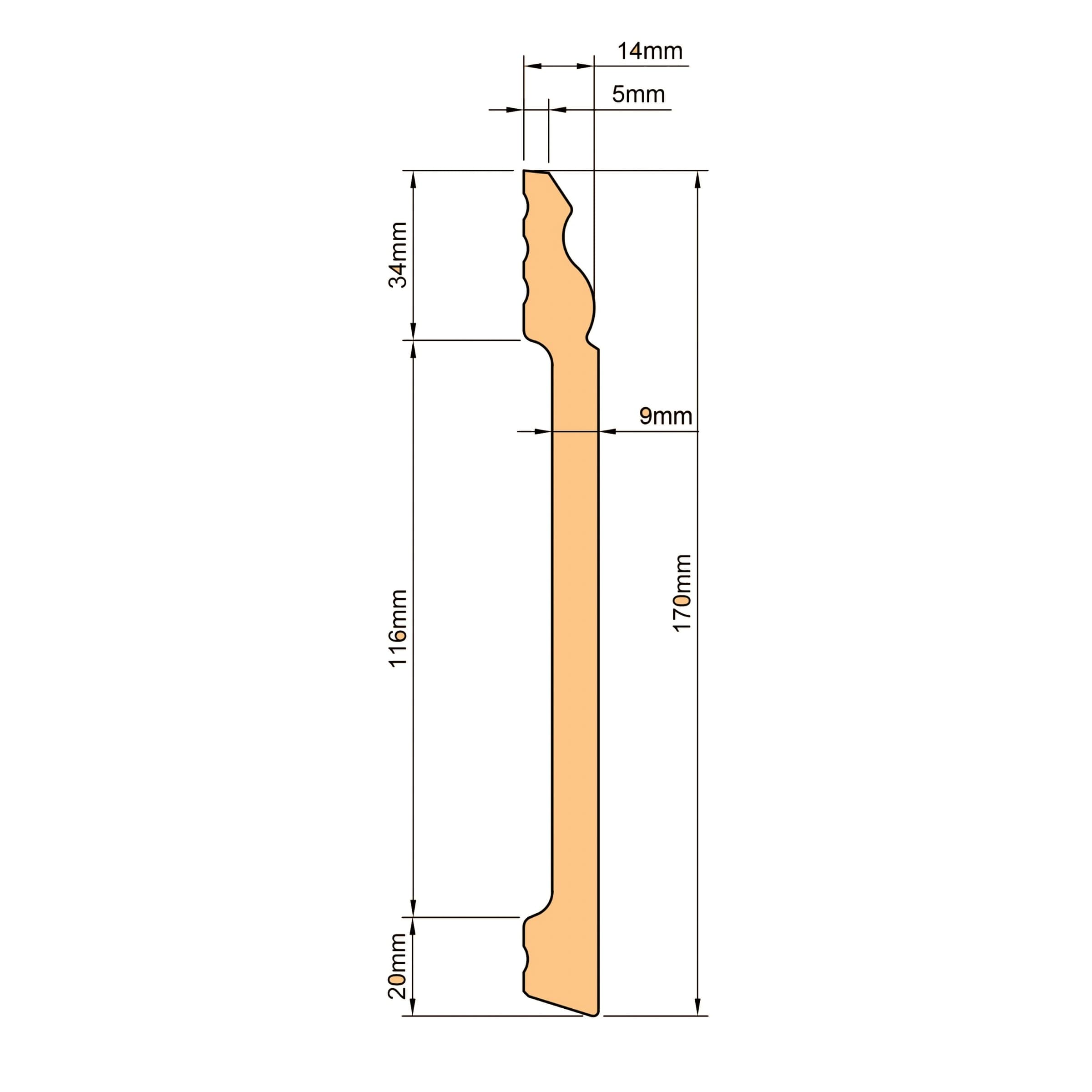 100ml di Battiscopa DUCALE in POLIMERI EqualWood HI-TEC 170x14x2000mm - BIANCO - 7