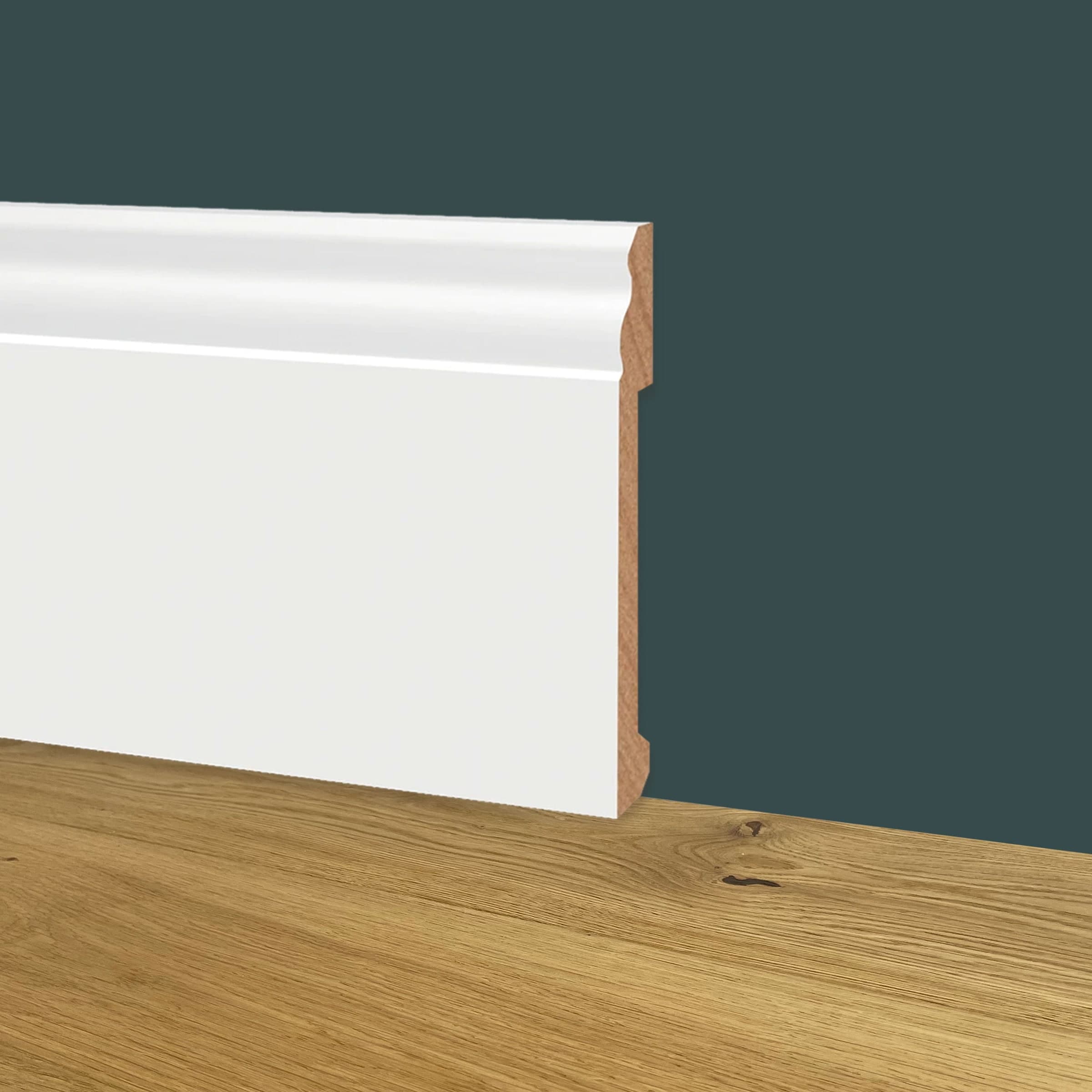84ml bancale di Battiscopa DUCALE in POLIMERI EqualWood HI-TEC 140x14x2000mm - BIANCO - Eternal Parquet