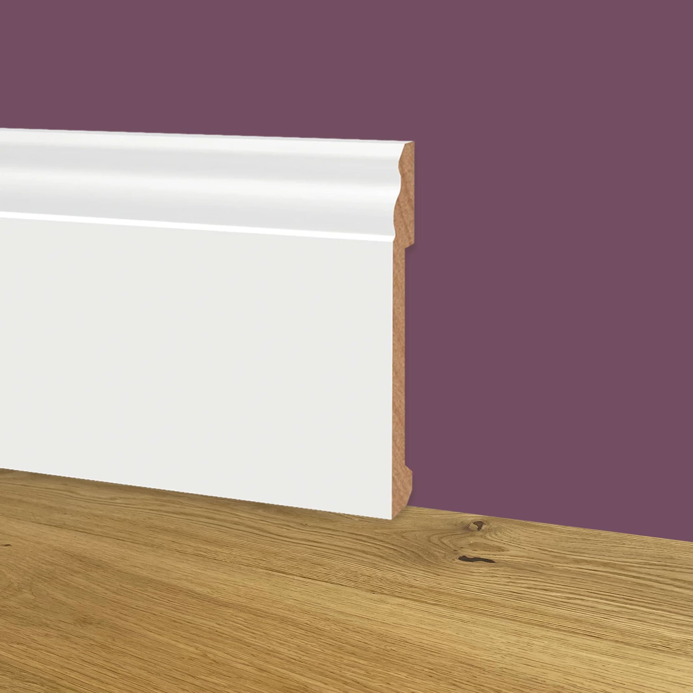 84ml bancale di Battiscopa DUCALE in POLIMERI EqualWood HI-TEC 140x14x2000mm - BIANCO - Eternal Parquet