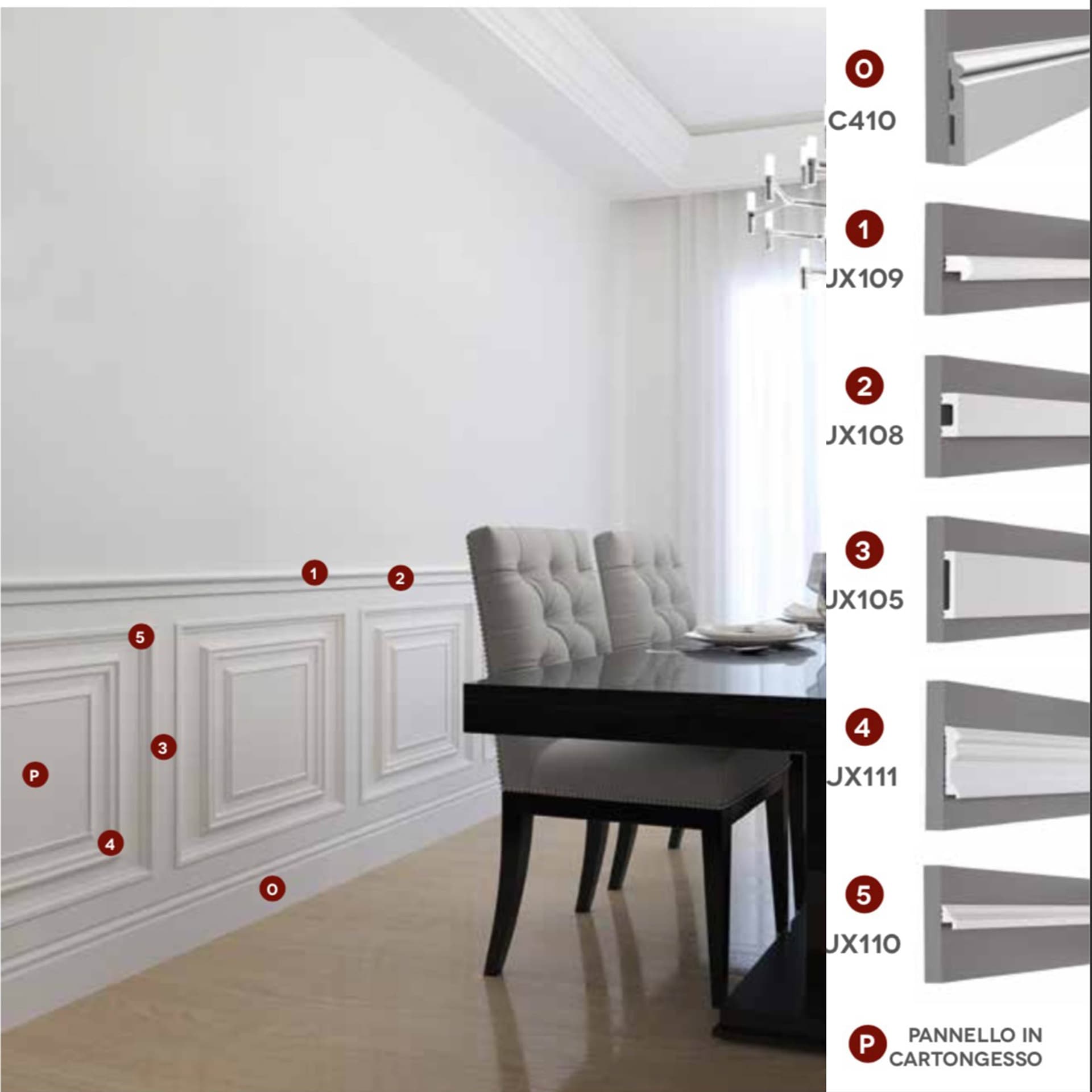 2MQ di Boiserie in Duropolimero Polistrutturato Mod.Washington  L200xH100 circa - Eternal Parquet
