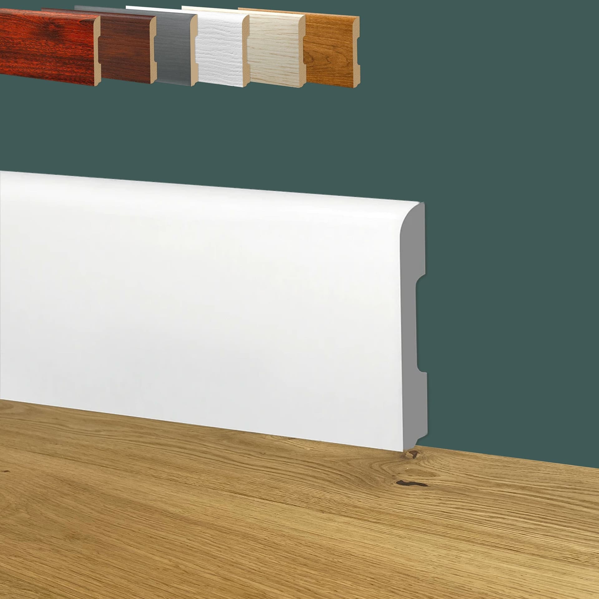78ml Bancale di Battiscopa BC Spazzolato in POLIMERI EqualWood HI-TEC 68x10mm Bianco, Alluminio ecc. - Eternal Parquet