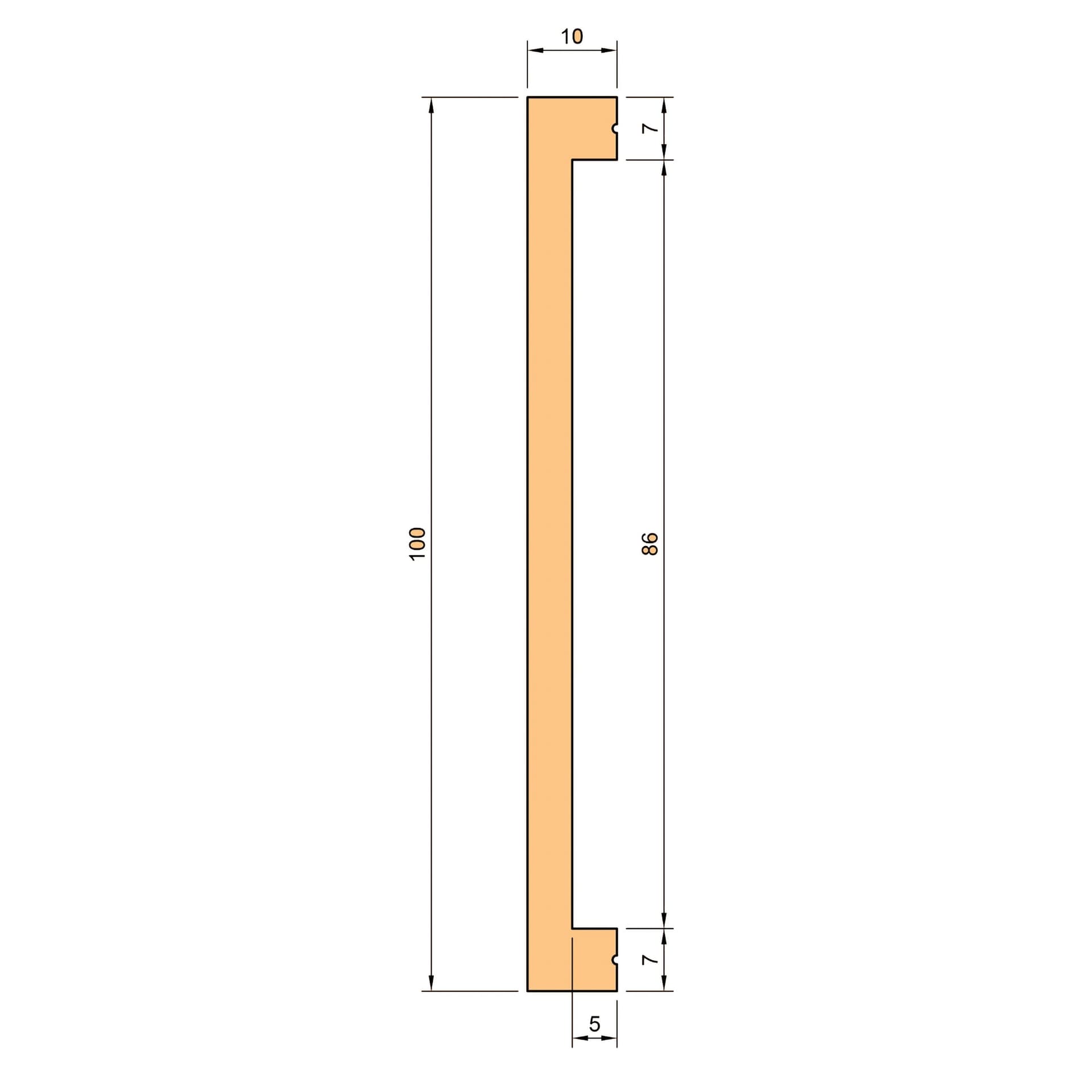 Battiscopa SQUADRATO BIANCO PASSACAVO 100x10x2000mm in POLIMERI - Polistrutturato - Eternal Parquet