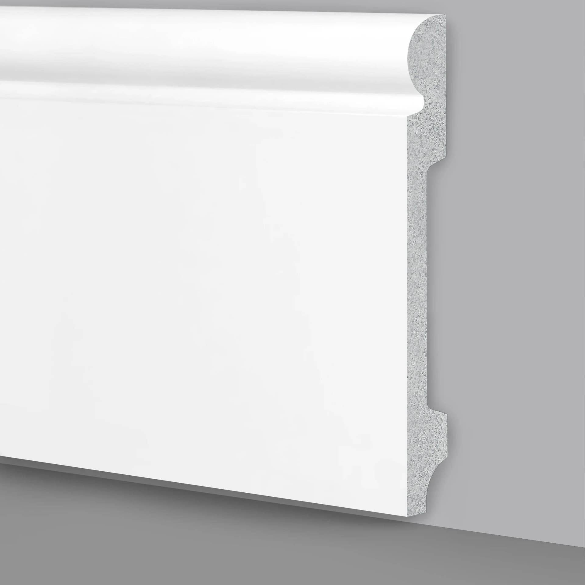 Battiscopa Zoccolino BIANCO mod. OLANDESE 145x18x2000mm in POLIMERI - Polistrutturato - Eternal Parquet