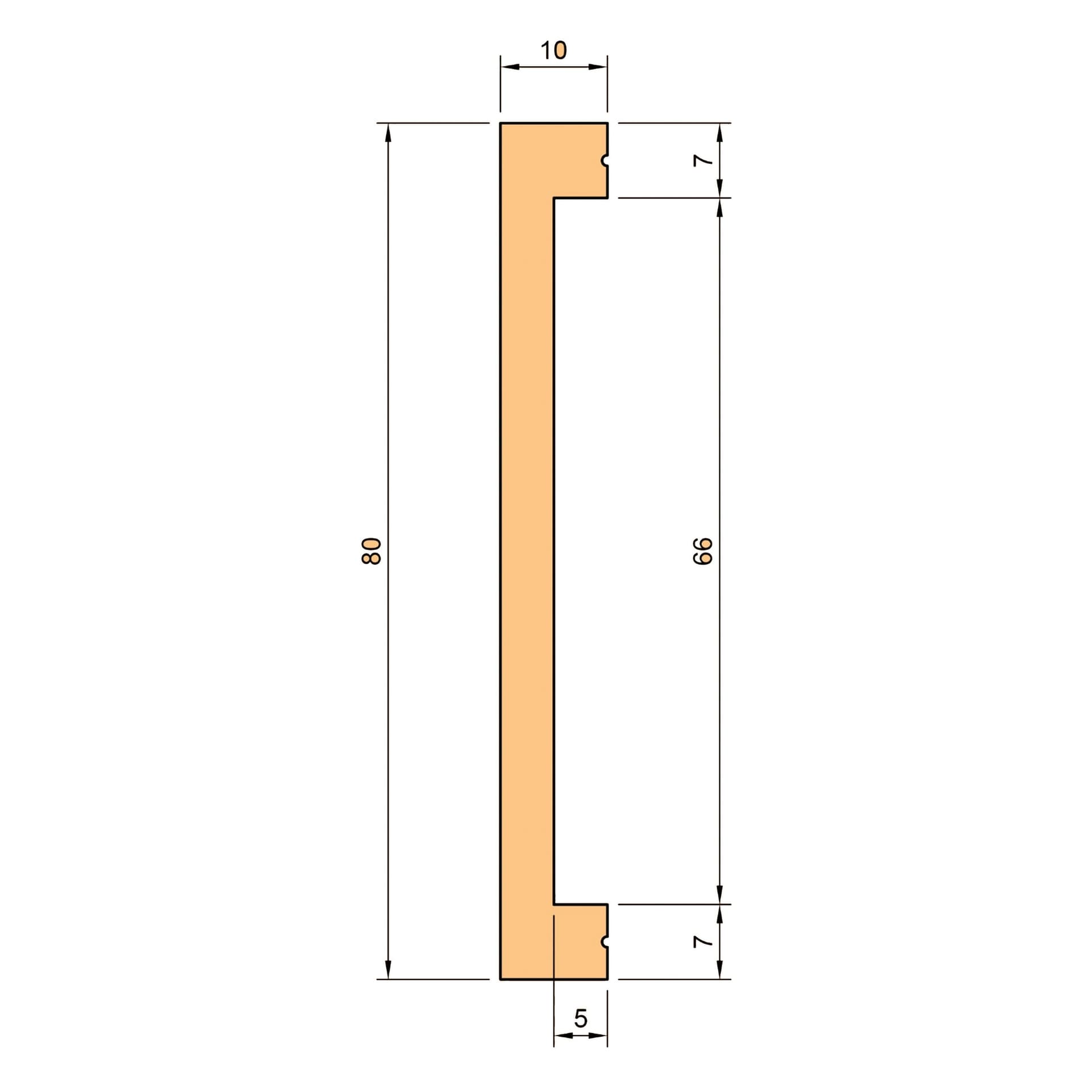 Battiscopa SQUADRATO BIANCO PASSACAVO 80x10x2000mm in POLIMERI - Polistrutturato - Eternal Parquet