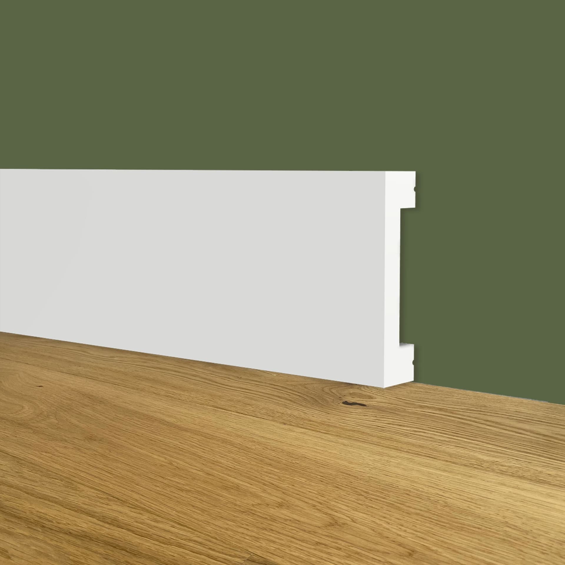 Battiscopa SQUADRATO BIANCO Passacavo 40x10x2000mm in POLIMERI - Polistrutturato - Eternal Parquet