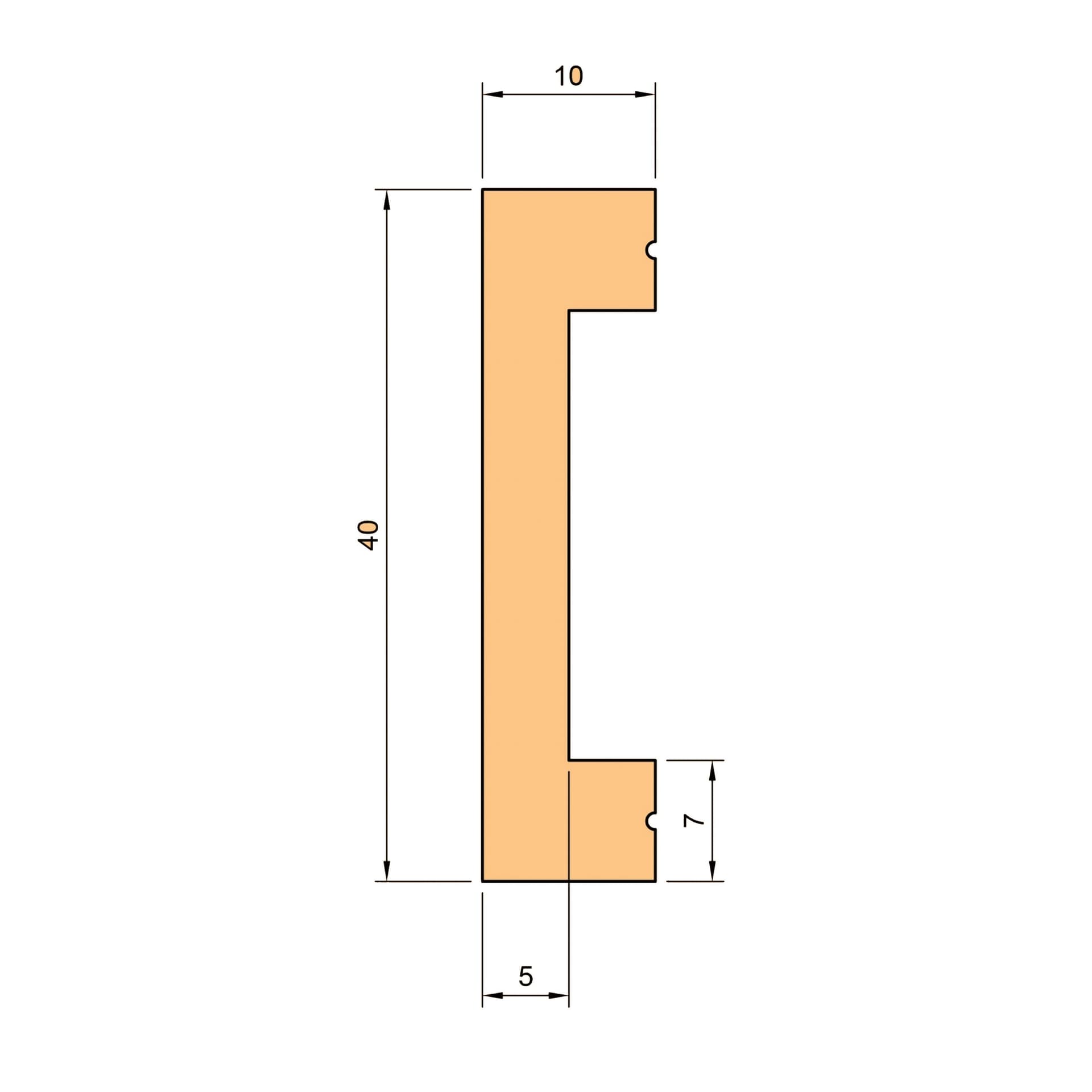 Battiscopa SQUADRATO BIANCO Passacavo 40x10x2000mm in POLIMERI - Polistrutturato - Eternal Parquet